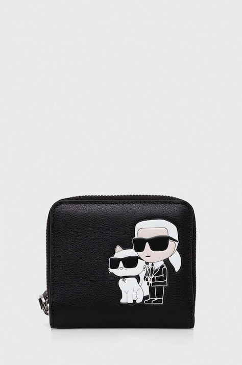 Karl Lagerfeld portofel de piele femei, culoarea negru