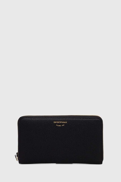 Emporio Armani portofel femei, culoarea negru