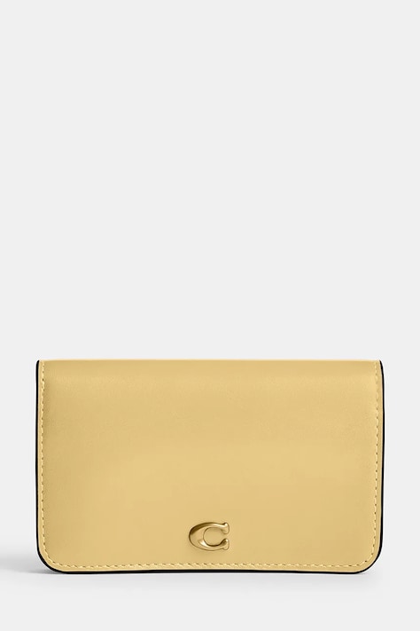 Coach portfel skórzany damski żółty CR990