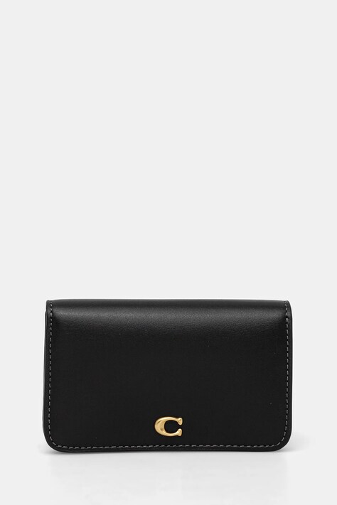 Кожаный кошелек Coach женский цвет чёрный CR990