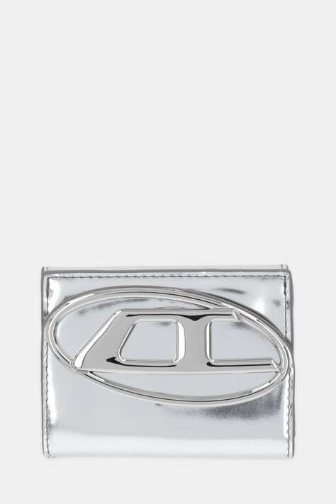 Diesel portfel skórzany 1DR 1DR TRI FOLD COIN XS II damski kolor srebrny X09887.PS202