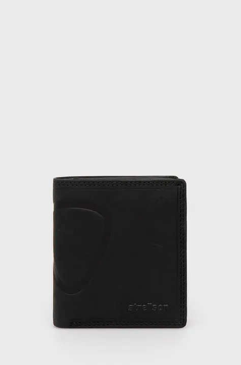 Usnjena denarnica Strellson moški, črna barva