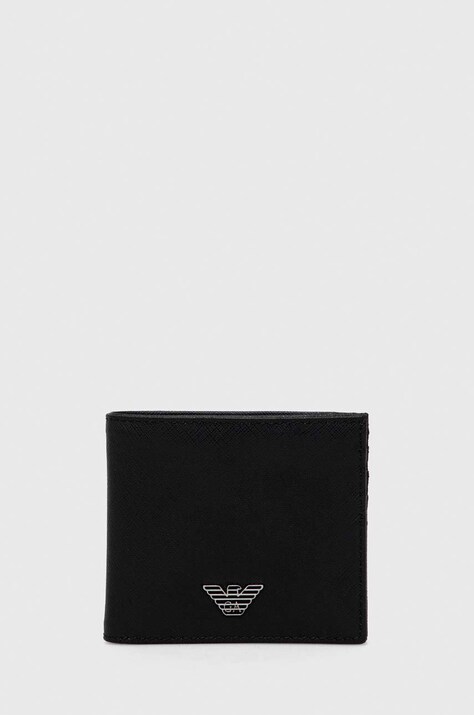 Emporio Armani portofel barbati, culoarea negru