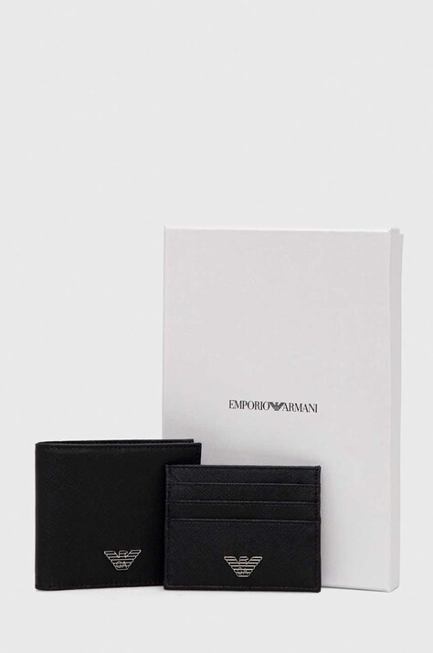 Гаманець та чохол для карток Emporio Armani — AA00-PFM04B, чорний — фото 4