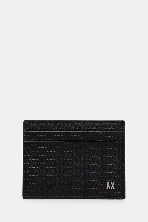 Шкіряний чохол на банківські карти Armani Exchange колір чорний 958053 4R847