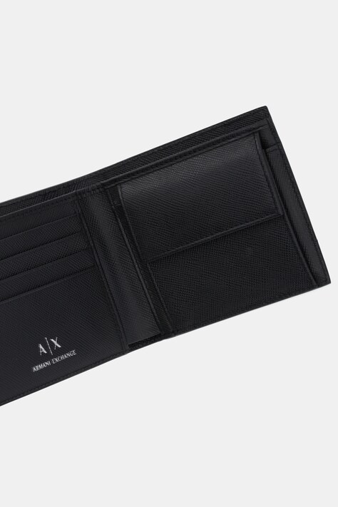 Шкіряний гаманець Armani Exchange — AA00-PFM06L, чорний — фото 4