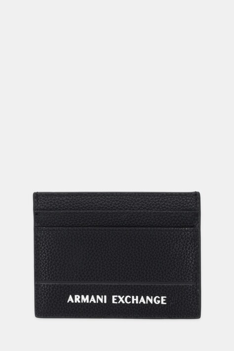 Armani Exchange etui na karty skórzane kolor czarny XM000169 AF17217