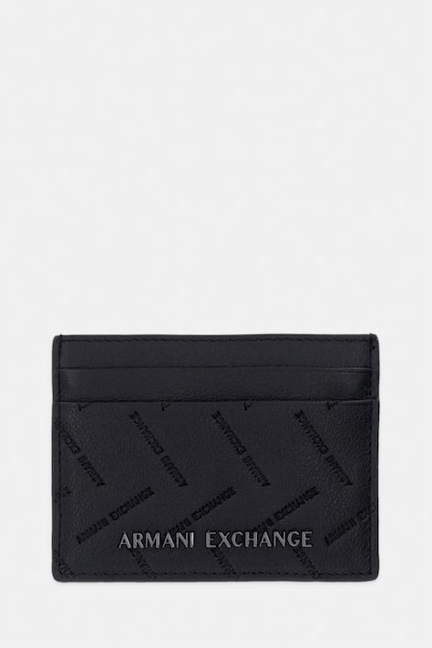 Armani Exchange puzdro na karty pánske kožené čierne XM000169 AF27287
