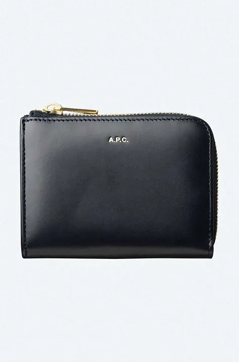 A.P.C. leather wallet navy blue color