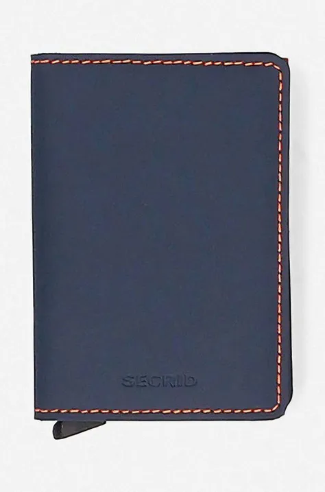 Peňaženka Secrid tmavomodrá farba,   Slimwallet Matte SM-Nightblue & Orange