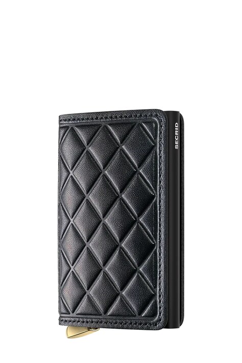 Secrid portfel skórzany EMBOSS DIAMOND kolor czarny