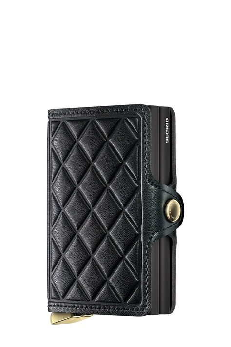 Secrid portfel skórzany EMBOSS DIAMOND kolor czarny