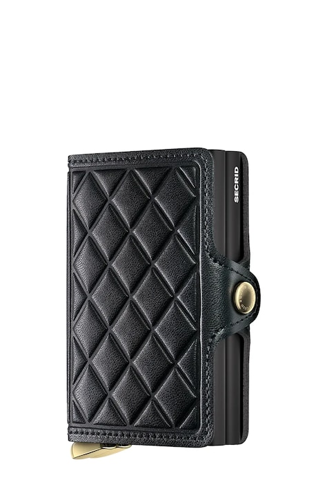 Secrid portfel skórzany EMBOSS DIAMOND kolor czarny