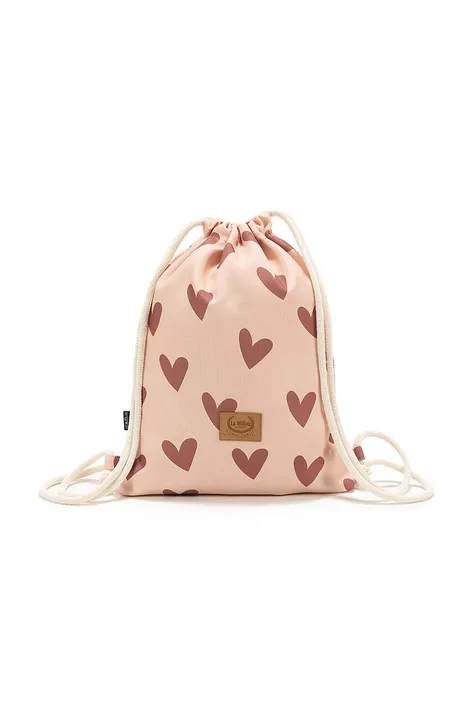 La Millou plecak dziecięcy HEARTBEAT PINK kolor różowy duży wzorzysty