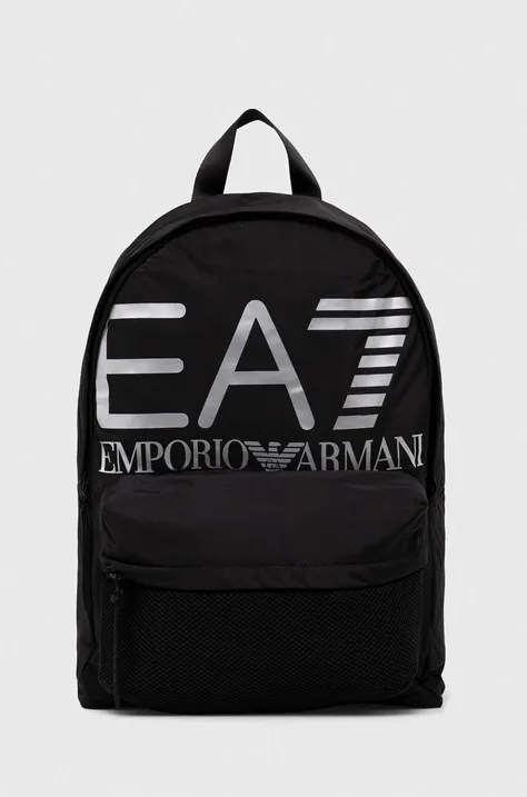Ruksak EA7 Emporio Armani boja: crna, veliki, s tiskom
