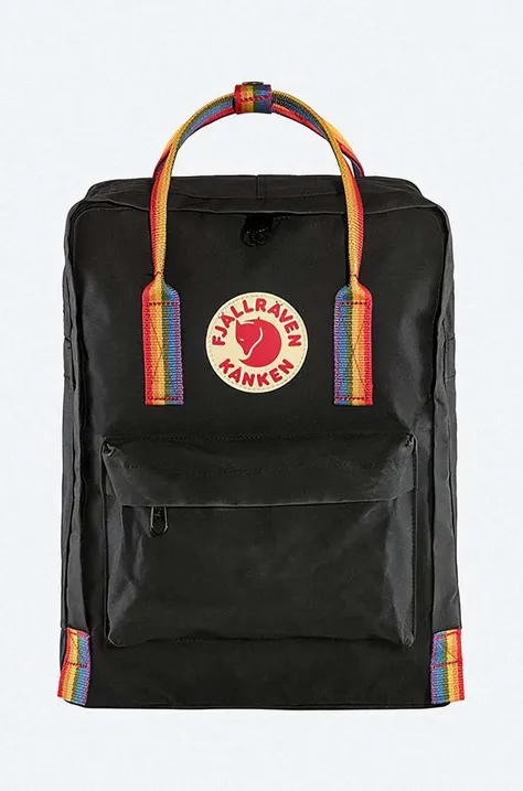 Рюкзак Fjallraven Kanken Rainbow колір чорний великий з аплікацією F23620.550.907-550