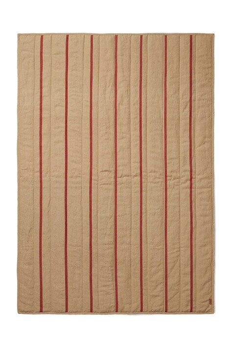 Ferm Living koc Grand Quilted Blanket kolor beżowy