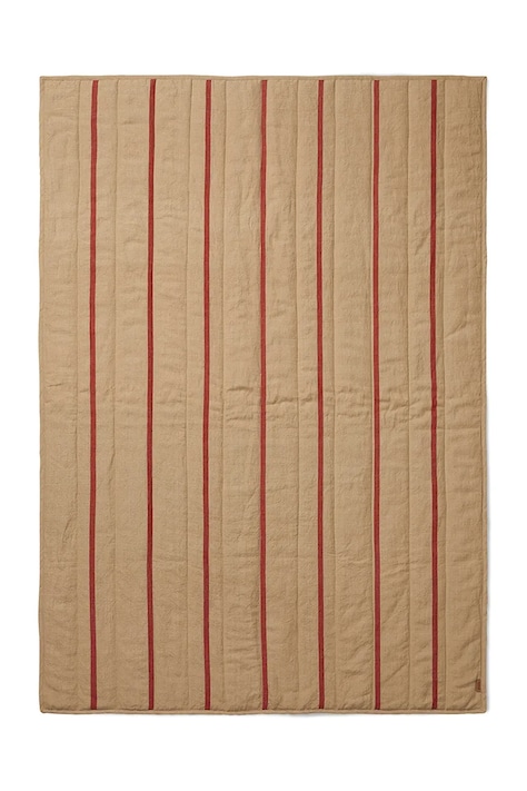 Ferm Living koc Grand Quilted Blanket kolor beżowy