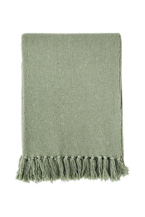 Bombažno posteljno pregrinjalo Madam Stoltz zelena barva