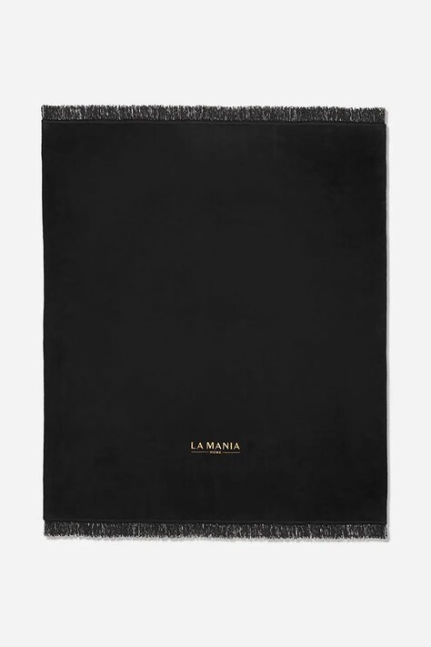 La Mania koc z bawełną Black & Gold 150 x 200 cm kolor czarny