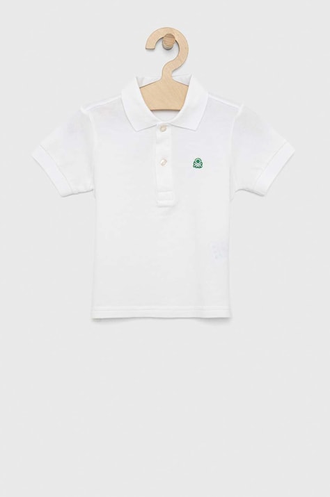 United Colors of Benetton tricouri polo din bumbac pentru copii culoarea bej, neted
