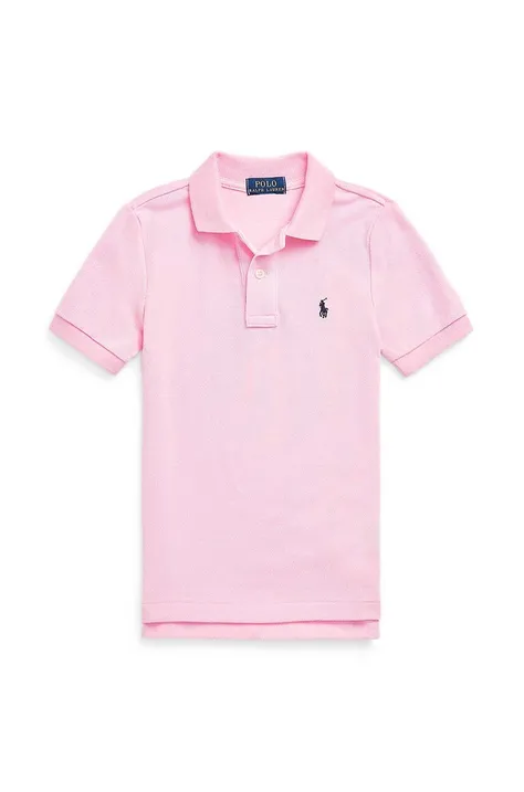 Детское хлопковое поло Polo Ralph Lauren цвет розовый однотонный