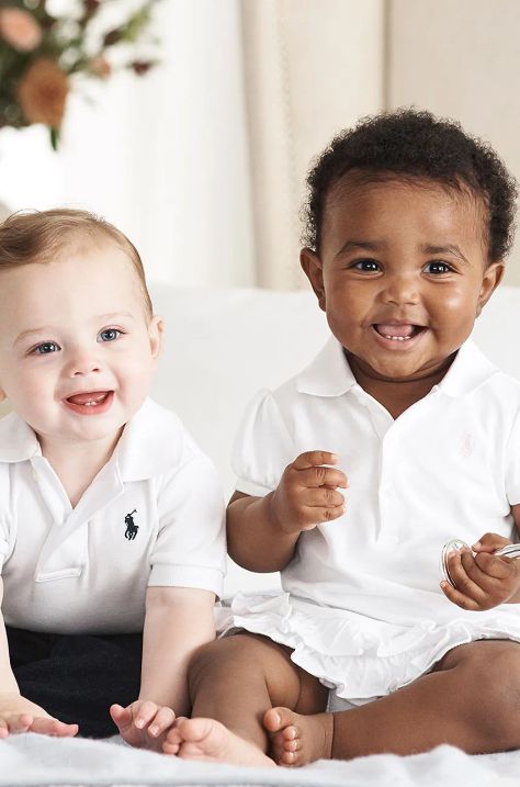 Pamučna polo majica za bebe Polo Ralph Lauren boja: bijela, bez uzorka, 320570127001