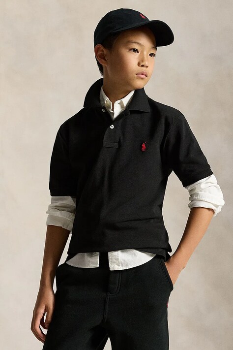 Polo Ralph Lauren polo dziecięce bawełniane czarne 323603252001