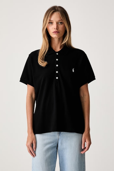 Polo Ralph Lauren polo damskie z bawełną czarne 211B18200
