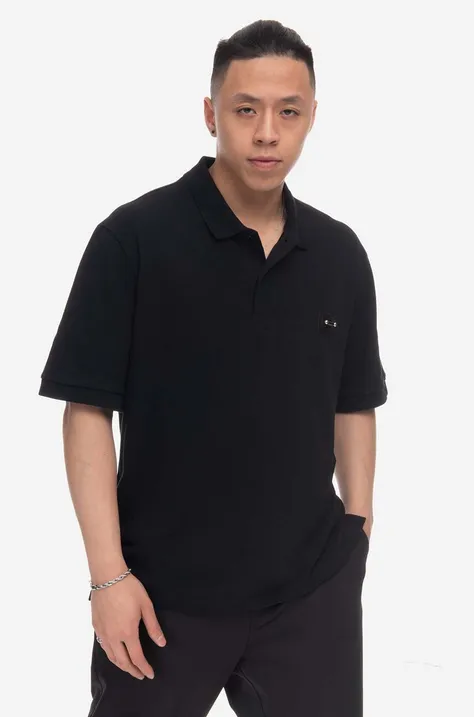 Polo majica Neil Barett za muškarce, boja: crna, s aplikacijom, PBJT143.U500-3158