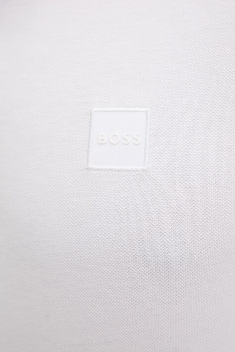 BOSS Orange лонгслів чоловічий бавовняний з еластаном Passerby — AA00-POM05W, білий — фото 5
