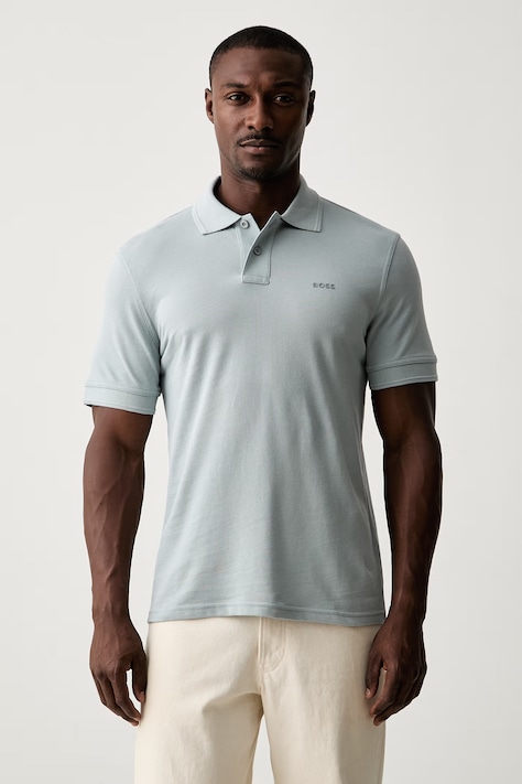 BOSS Orange polo tričko pánske bavlnené Prime sivé 50507813