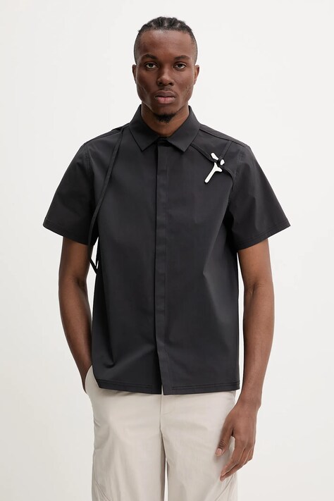 Heliot Emil cămașă culoarea negru, cu guler clasic, regular, SS25_M_05_042_BLK01_CO