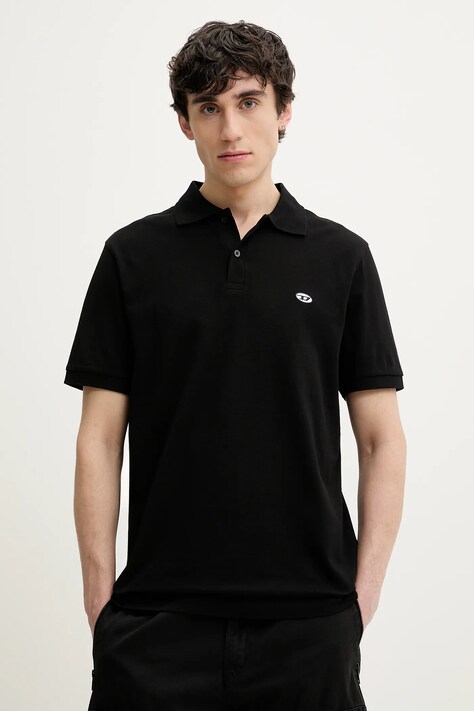 Diesel polo de bumbac T-REJUST-DOVAL-PJ POLO SHIRT culoarea negru, neted, A15057.0AIJR