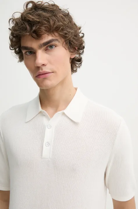 Rag & Bone polo męski kolor biały gładki MBS22HS019UC19