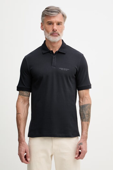 Armani Exchange polo męskie bawełniane granatowe XM001286 AF10366