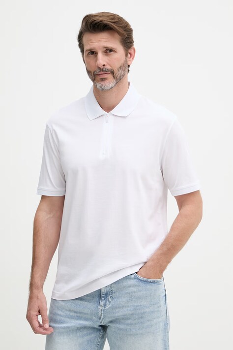 Armani Exchange polo majica za muškarce od pamuka bijela XM001291 AF10364