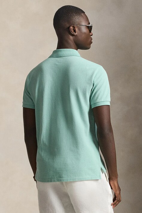 Polo Ralph Lauren polo bawełniane męski kolor niebieski gładki 710536856