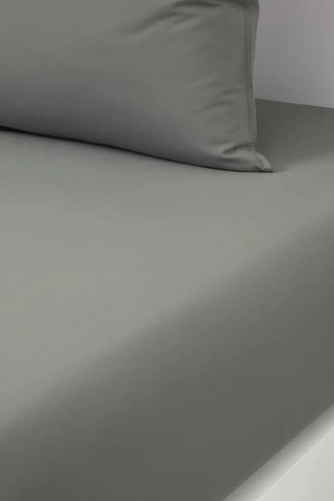 BOSS prześcieradło z gumką bawełniane BEBOSS Khaki 160 x 200 cm kolor zielony