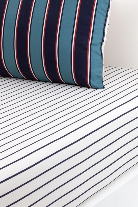 Lacoste prześcieradło z gumką bawełniane L BOLD 160 x 200 cm kolor multicolor