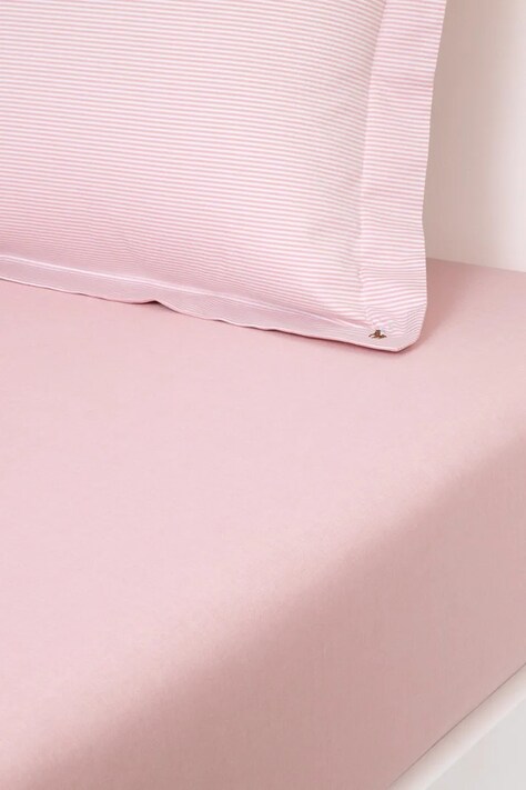 Ralph Lauren prześcieradło z gumką bawełniane RLOXFORD Rosette 160 x 200 cm kolor różowy