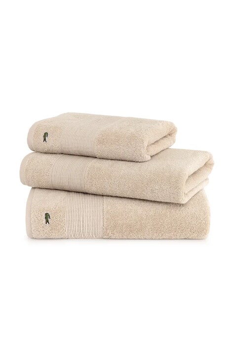 Lacoste ręcznik bawełniany L LECROCO Cappuccino 70 x 140 cm kolor beżowy