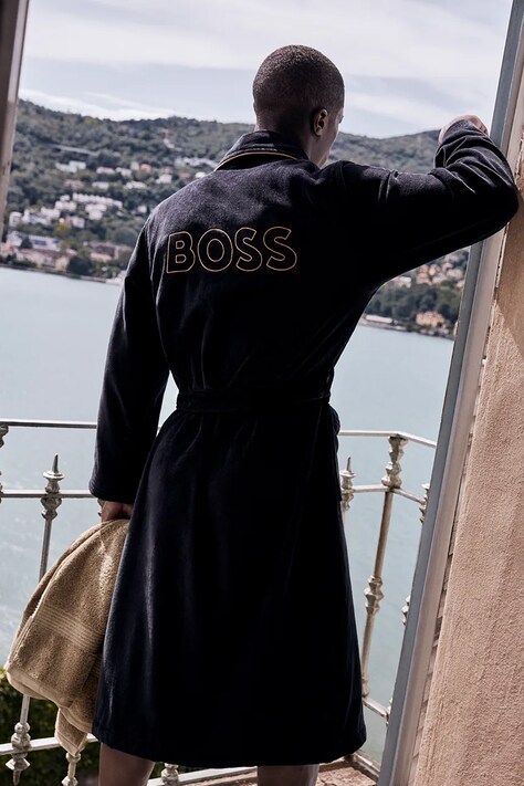BOSS szlafrok bawełniany TIAGO Black L kolor czarny