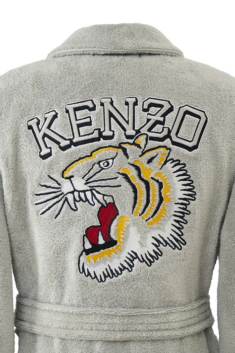 Kenzo szlafrok bawełniany KVTIGER Grey L kolor szary
