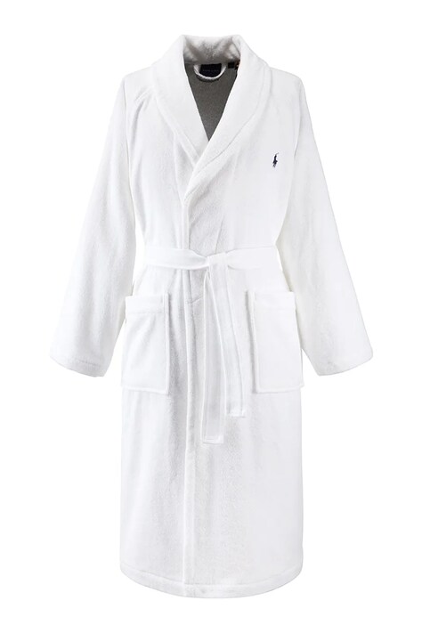 Ralph Lauren szlafrok bawełniany POLOPLAY White L kolor biały