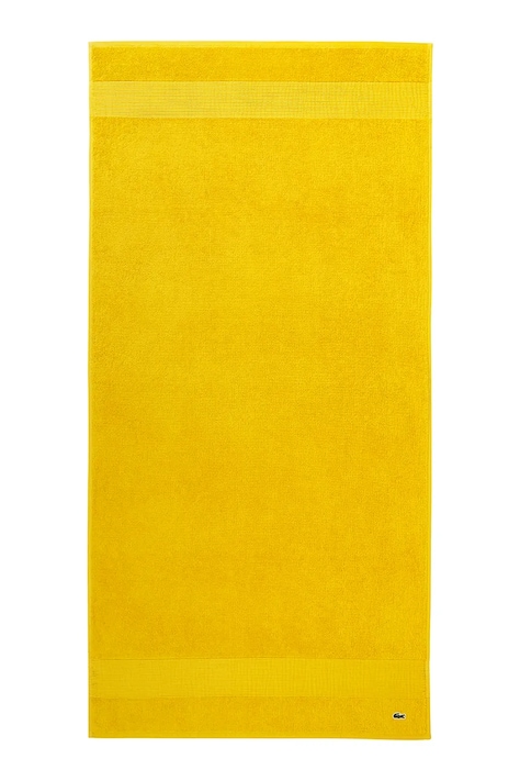 Velký bavlněný ručník Lacoste L LECROCO Jaune 70 x 140 cm žlutá barva