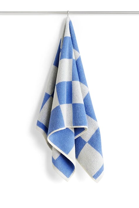 HAY mały ręcznik bawełniany Check Organic 50 x 90 cm kolor niebieski