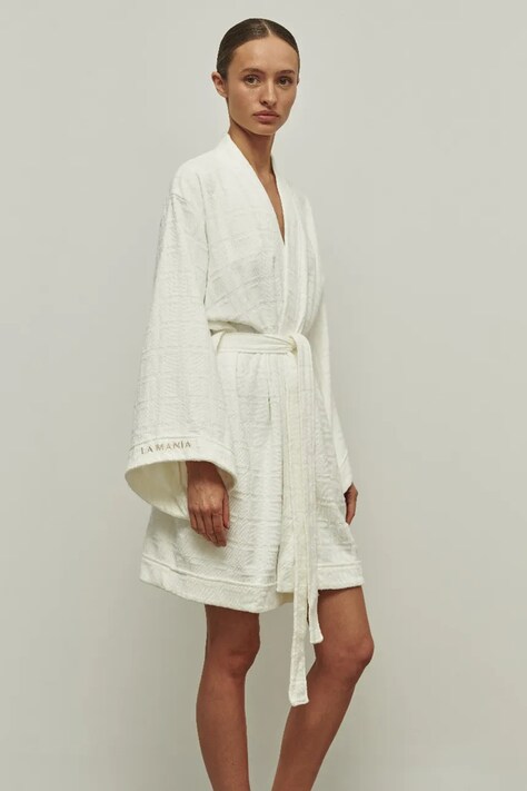 La Mania viszkóz köntös Mono Mania 93 x 62 cm fehér