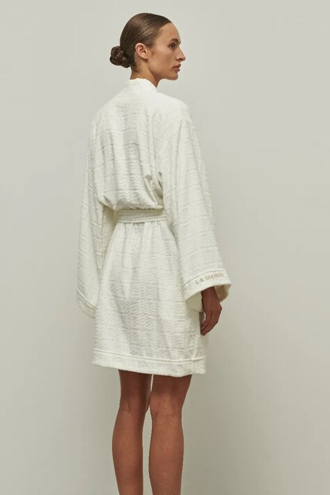 La Mania szlafrok z wiskozą Mono Mania 93 x 62 cm kolor biały