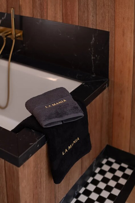 La Mania mały ręcznik bawełniany Premium 50 x 90 cm kolor szary